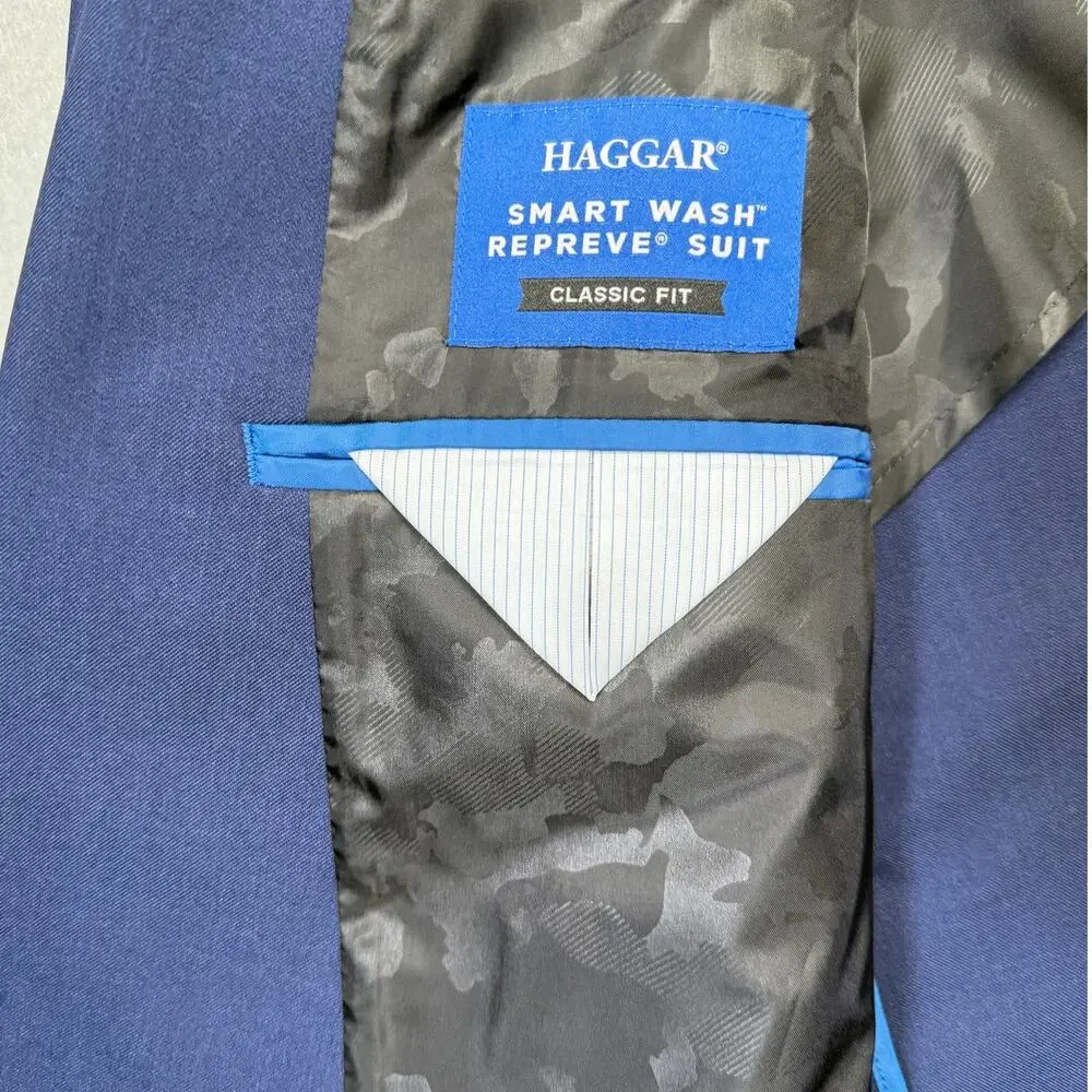 Haggar Men's Smart Wash Classic Fit Suit Jackets Midnight 44L $200